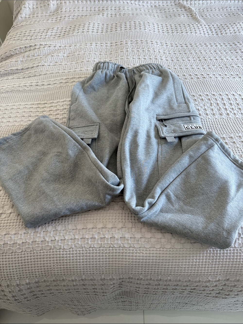 Gray Men's Cargo Sweatpants -